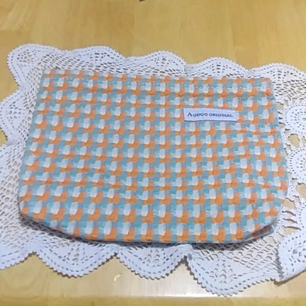 Colorful plaid unlined cosmetic,  makeup,  toiletry bag